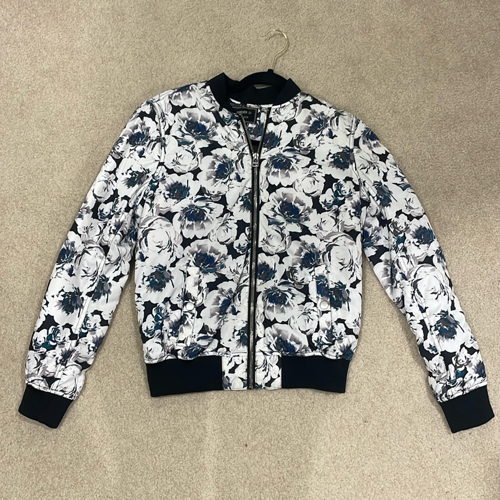 Forever 21 Floral Bomber Jacket